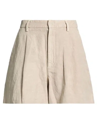 Dondup Woman Shorts & Bermuda Shorts Beige Size 12 Cotton, Linen, Lyocell In Neutral