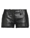 Dondup Woman Shorts & Bermuda Shorts Black Size 2 Lambskin In Black