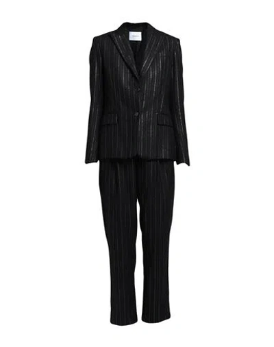 Dondup Woman Suit Black Size 2 Wool, Viscose, Polyamide