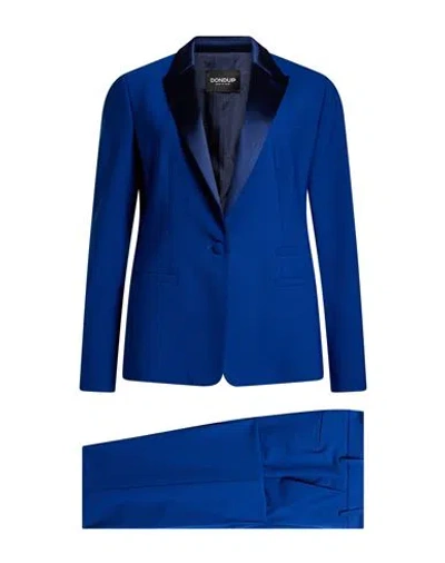Dondup Woman Suit Bright Blue Size 4 Polyester, Virgin Wool, Elastane