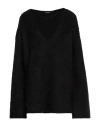 Dondup Woman Sweater Black Size 10 Wool, Polyamide, Mohair Wool, Acetate In Black