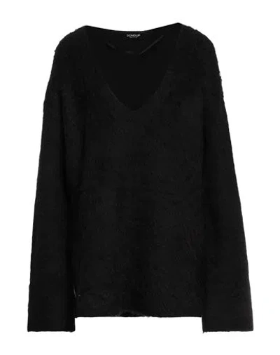 Dondup Woman Sweater Black Size 10 Wool, Polyamide, Mohair Wool, Acetate