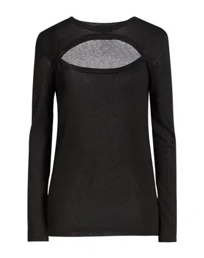 Dondup Woman Sweater Black Size 12 Viscose, Polyester, Elastane