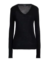 Dondup Woman Sweater Midnight Blue Size 6 Wool In Black