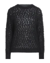 Dondup Woman Sweater Black Size 8 Wool, Mohair Wool, Polyamide, Silk In Black