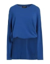 Dondup Woman Sweater Bright Blue Size 8 Viscose, Polyester