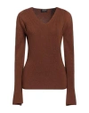 DONDUP DONDUP WOMAN SWEATER BROWN SIZE 10 WOOL