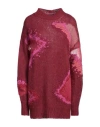 Dondup Woman Sweater Burgundy Size 6 Mohair Wool, Polyamide, Wool In Red