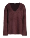 Dondup Woman Sweater Burgundy Size 8 Wool, Polyamide, Mohair Wool, Acetate In Red