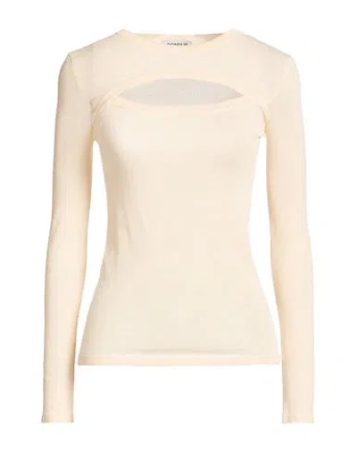 Dondup Woman Sweater Cream Size 4 Viscose, Polyester, Elastane In White
