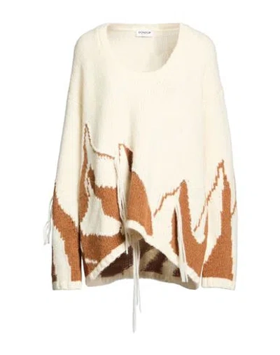 Dondup Woman Sweater Cream Size 6 Alpaca Wool, Polyamide, Wool In Multi