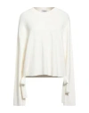 Dondup Woman Sweater Cream Size 6 Viscose, Polyester In White