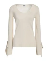 Dondup Woman Sweater Cream Size 6 Cotton In White