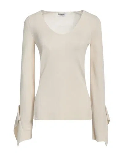 Dondup Woman Sweater Cream Size 6 Cotton In White
