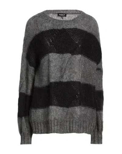 Dondup Woman Sweater Grey Size 6 Mohair Wool, Polyamide, Wool In Multi
