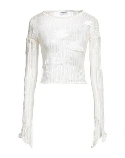 Dondup Woman Sweater Ivory Size M Cotton, Polyamide In White