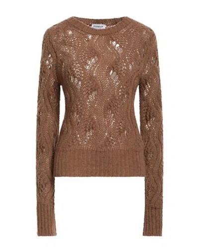 Dondup Woman Sweater Khaki Size 4 Virgin Wool, Polyamide, Alpaca Wool In Beige
