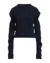 Dondup Woman Sweater Midnight Blue Size 8 Wool