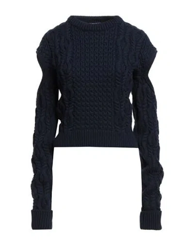 Dondup Woman Sweater Midnight Blue Size 8 Wool