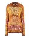 Dondup Woman Sweater Mustard Size 8 Acrylic, Virgin Wool, Polyamide In Yellow