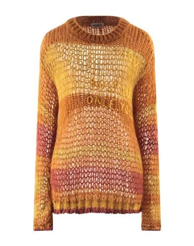 Dondup Woman Sweater Mustard Size 8 Acrylic, Virgin Wool, Polyamide In Yellow