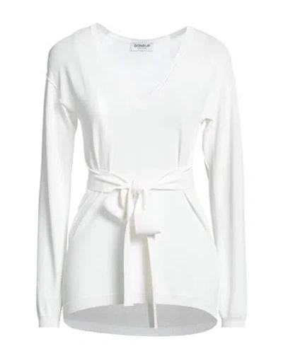 Dondup Woman Sweater White Size 8 Viscose, Polyester