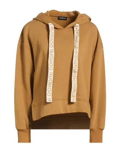 Dondup Woman Sweatshirt Beige Size M Cotton, Polyester In Brown