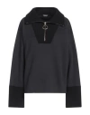 Dondup Woman Sweatshirt Black Size M Cotton, Wool, Acrylic In Black