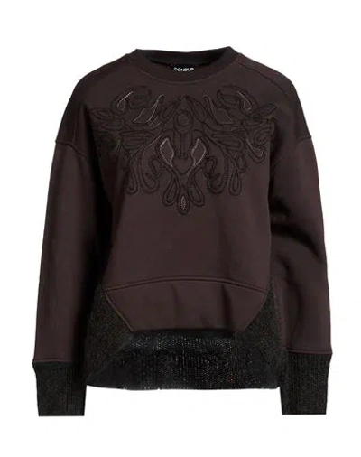 Dondup Woman Sweatshirt Black Size S Cotton, Polyester, Acrylic, Polyamide, Mohair Wool In Brown