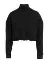 Dondup Woman Sweatshirt Black Size Xs Cotton, Elastane In Black