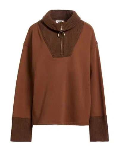Dondup Woman Sweatshirt Brown Size L Cotton