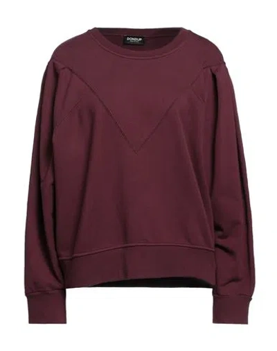 Dondup Woman Sweatshirt Burgundy Size Xl Cotton In Red