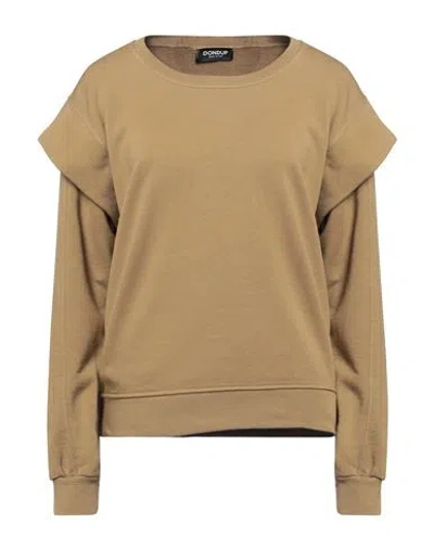 Dondup Woman Sweatshirt Camel Size M Cotton, Elastane In Beige