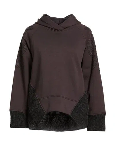 Dondup Woman Sweatshirt Charcoal Size M Cotton, Polyester, Acrylic, Polyamide, Mohair Wool In Brown