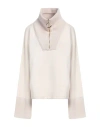 Dondup Ribbed Knit Insert Sweatshirt In White