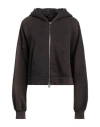 Dondup Woman Sweatshirt Dark Brown Size L Cotton