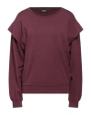Dondup Woman Sweatshirt Plum Size Xs Cotton, Elastane In Purple