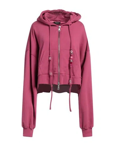 Dondup Woman Sweatshirt Mauve Size M Cotton In Purple