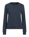 Dondup Woman Sweatshirt Midnight Blue Size L Cotton, Polyester, Elastane