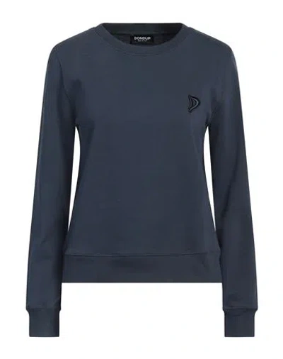 Dondup Woman Sweatshirt Midnight Blue Size L Cotton, Polyester, Elastane