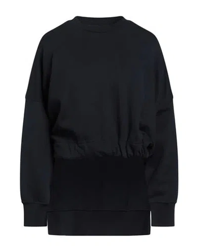 Dondup Woman Sweatshirt Navy Blue Size M Cotton, Elastane In Black