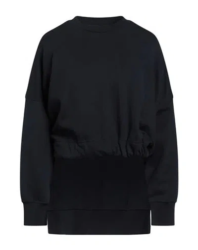 Dondup Woman Sweatshirt Navy Size M Cotton, Elastane In Navy Blue