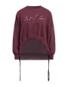 Dondup Woman Sweatshirt Plum Size L Cotton, Elastane In Purple