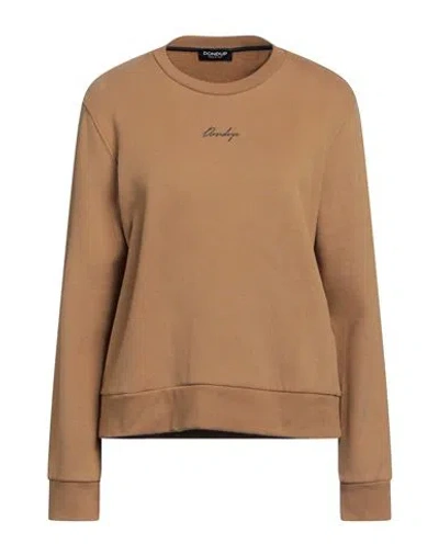 Dondup Woman Sweatshirt Steel Grey Size M Cotton In Brown
