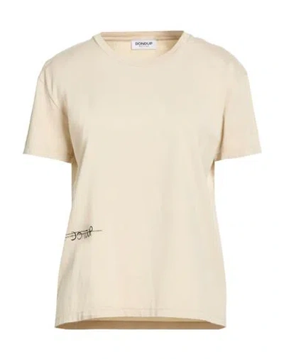 Dondup Woman T-shirt Beige Size L Cotton In Neutral