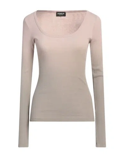 Dondup Woman T-shirt Beige Size L Cotton In Pink