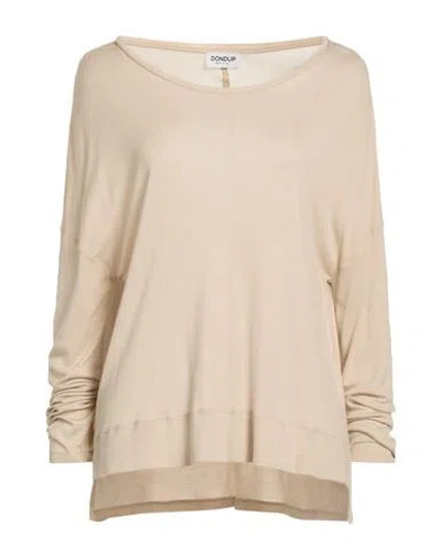 Dondup Woman T-shirt Beige Size L Modal, Silk In Neutral