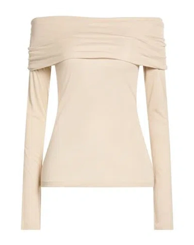 Dondup Woman T-shirt Beige Size S Modal, Silk In Neutral