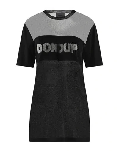 Dondup Woman T-shirt Black Size 4 Viscose, Polyamide, Polyester