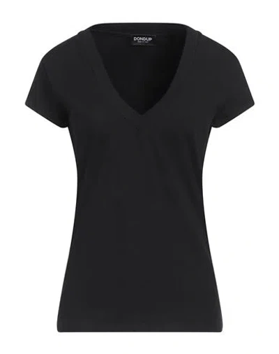 Dondup Woman T-shirt Black Size L Cotton, Elastane